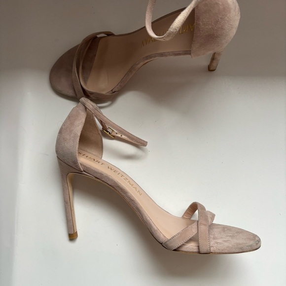 Stuart Weitzman Nunakedstraight Suede Sandal Sz 9 - Picture 3 of 9